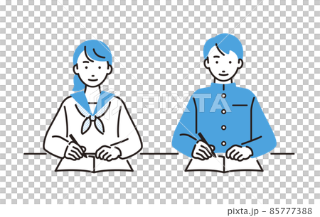 Men and women of junior high school students studying 85777388