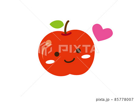 りんご キャラクター 線なしのイラスト素材 [85778007] - PIXTA