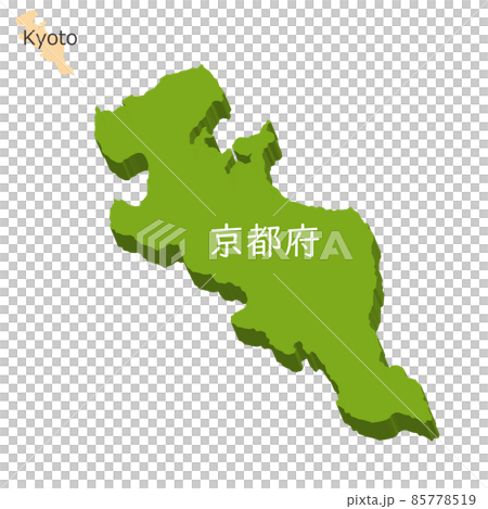 Three-dimensional map of Kyoto Prefecture, icon Three-dimensional map of Kyoto Prefecture, icon 85778519