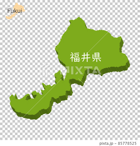 福井縣的三維地圖和圖標 福井縣的三維地圖和圖標 85778525