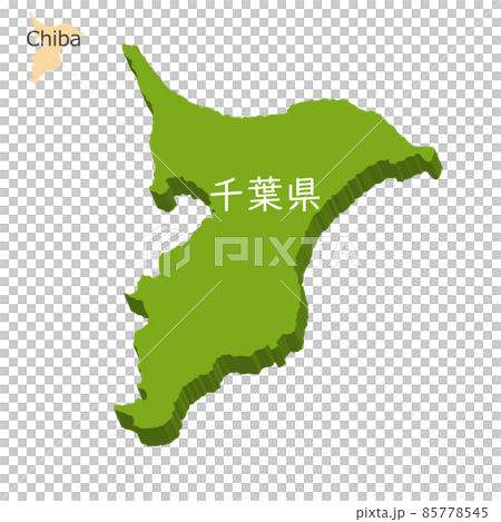 千葉県の立体的な地図、アイコン 85778545