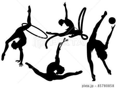 Gymnastics silhouette, 体操シルエット 85780858