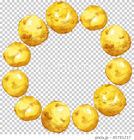 新款手繪水彩馬鈴薯插畫方框/圓形 新款手繪水彩馬鈴薯插畫方框/圓形 85781237