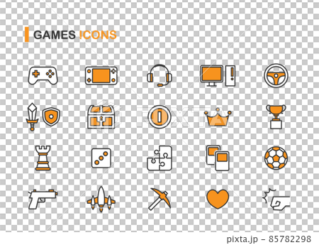 ゲーム関連のアイコンセット 85782298