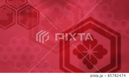 亀甲模様をアレンジした抽象的な背景デザイン 85782474