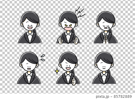 シンプルなスーツの女性イラスト 85782889