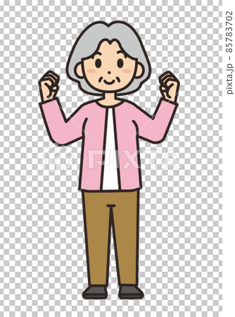 一個精力充沛的高級女性做輕度運動的插圖。 一個精力充沛的高級女性做輕度運動的插圖。 85783702