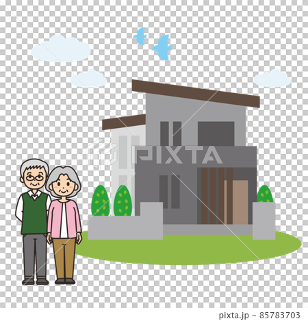 我家和老夫妻的插畫素材 85783703