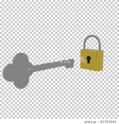 Golden lock and key 85783940