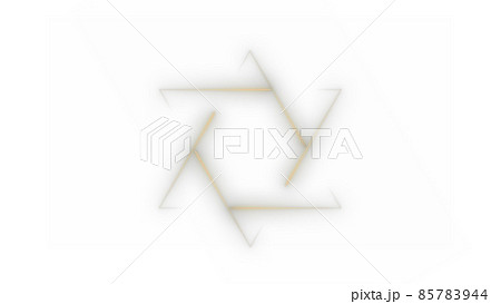 CGレーザー　6個の光点と星形多角形に伸びる光跡 85783944