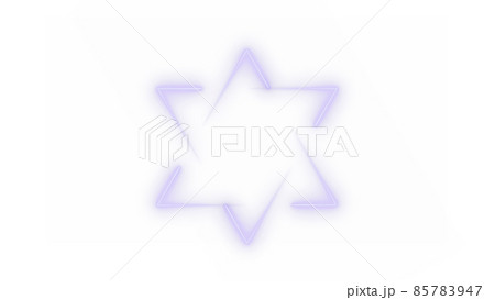 CGレーザー　6個の光点と星形多角形に伸びる光跡 85783947