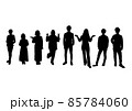 働く男性女性のシルエット 85784060