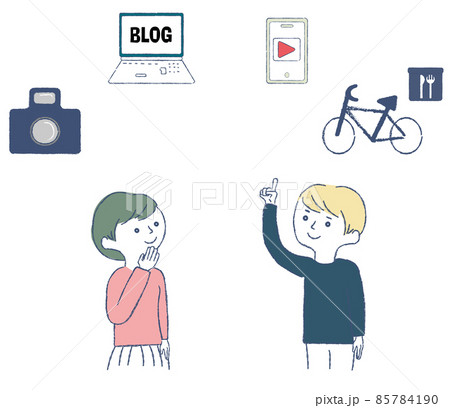 夫婦で楽しく副業をしている様子 夫婦で楽しく副業をしている様子 85784190