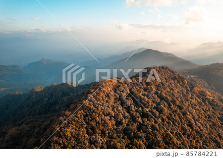 landscape mountain scenery in the evening landscape mountain scenery in the evening 85784221