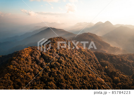 landscape mountain scenery in the evening landscape mountain scenery in the evening 85784223