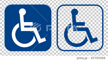Wheelchair mark icon set International symbol mark for the disabled 85785008