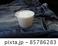 along with blue jeans and a measure of laundry detergent, 85786283