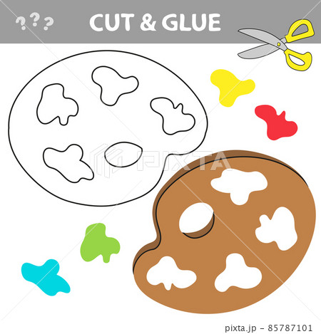 Cut and glue - Simple game for kids. Palette in cartoon style, education game 85787101