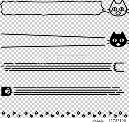 シンプルな猫のラインとフキダシのセット 85787196