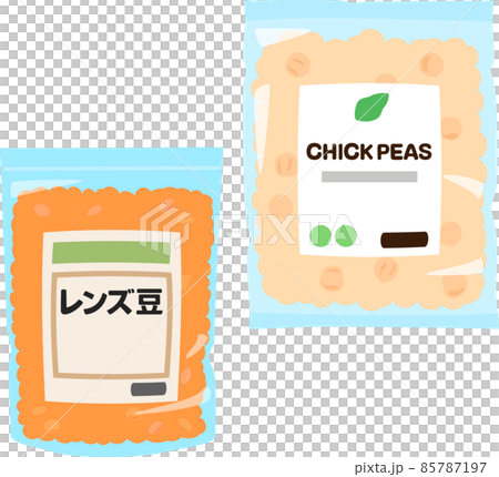 Bagged chickpeas and lentils 85787197