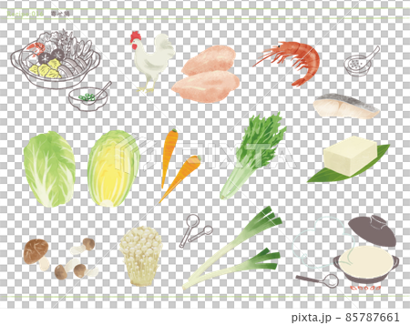 Classic hot pot-Illustration of ingredients for yosenabe 85787661