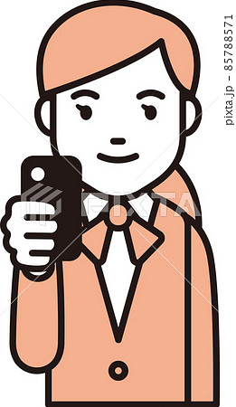 制服を着た女性がスマホを持っているイラストのイラスト素材 制服を着た女性がスマホを持っているイラストのイラスト素材