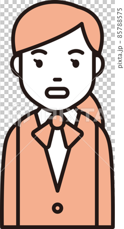 制服を着た女性が唖然とするイラスト 制服を着た女性が唖然とするイラスト 85788575