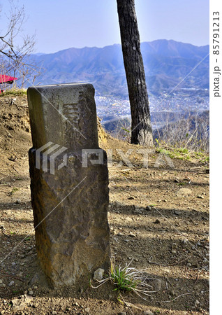 道志山塊の高柄山山頂の三角点 85791213