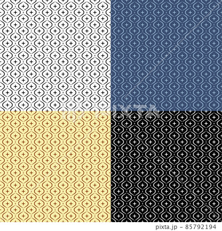 Set of oriental geometric SEAMLESS patterns with diamonds and dots. Ornates for decoration and printing on fabric. Design element. Vector Set of oriental geometric SEAMLESS patterns with diamonds and dots. Ornates for decoration and printing on fabric. Design element. Vector 85792194