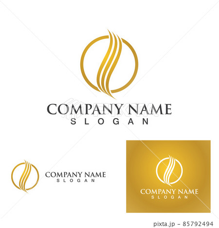 Hair wave logo gold icon illustration Hair wave logo gold icon illustration 85792494