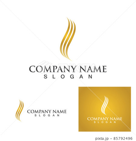 Hair wave logo gold icon illustration Hair wave logo gold icon illustration 85792496