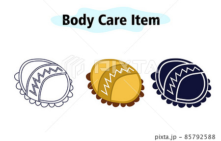 Massage brush dressing on the hand. Self-massage of the body and legs. Body care. Vector illustration in color, solid and linear design on a white background. Massage brush dressing on the hand. Self-massage of the body and legs. Body care. Vector illustration in color, solid and linear design on a white background. 85792588