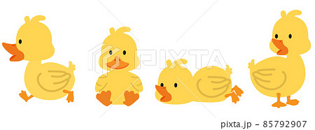 Cute yellow ducks cartoon collcetion set 85792907