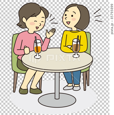 兩個女人在咖啡館聊天 85793899