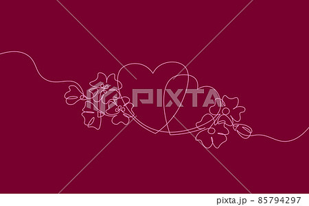 Two hearts love romantic single continuous line art. Heartbeat passion date relationship couple silhouette concept design one sketch outline drawing white vector illustration 85794297