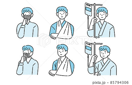 怪我・病気の男性のイラスト 85794306