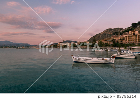 Traditional fishing boat in the port of Nafplio Greece Traditional fishing boat in the port of Nafplio Greece 85796214