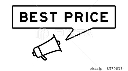 Megaphone icon with speech bubble in word best price on white background Megaphone icon with speech bubble in word best price on white background 85796334