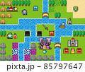 RPG風ドット絵　フィールドマップ 85797647