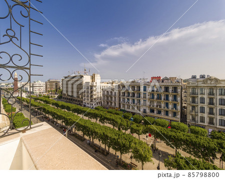 チュニジア チュニス新市街 ハビブ・ブルギバ通り / Tunis, Tunisia 85798800