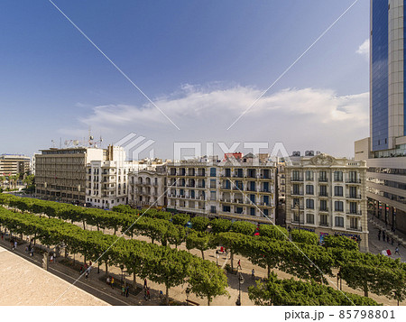 チュニジア チュニス新市街 ハビブ・ブルギバ通り / Tunis, Tunisia 85798801