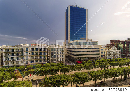 チュニジア チュニス新市街 ハビブ・ブルギバ通り / Tunis, Tunisia チュニジア チュニス新市街 ハビブ・ブルギバ通り / Tunis, Tunisia 85798810