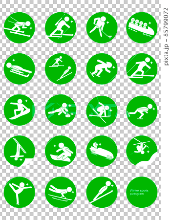 Winter sports pictogram Green cycle frame 85799072