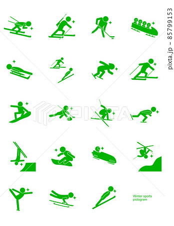 Winter sports pictogram Green no frame 85799153