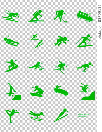 Winter sports pictogram Green no frame 85799153