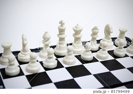 White side of chess on a white background White side of chess on a white background 85799499