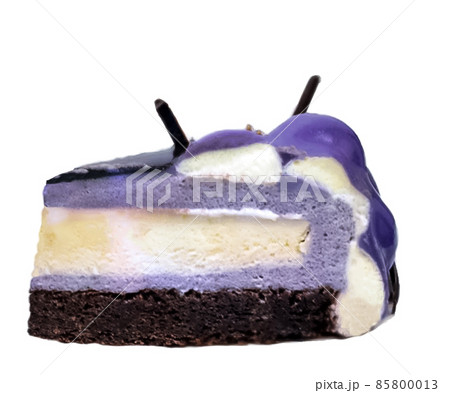 Grape purple and white mousse cake slice 85800013