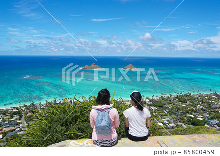ラニカイビーチ　ピルボックスからの眺め　lanikai pillbox 85800459