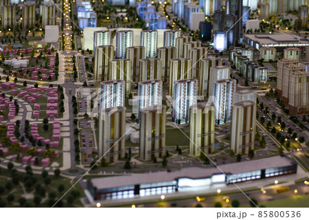 Scale model of city building with roads Scale model of city building with roads 85800536