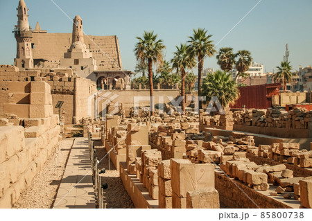 Ruins of the Egyptian Karnak Temple, the largest open-air museum in Luxor 85800738